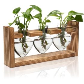 Plant Terrarium Propagation Station with 3 Heart Shaped Vases Wooden Stand Desktop Air Planter Bulb Glass Vase for Hydroponics Home Office Decor Plant Terrarium Propagation Station with 3 Heart Shaped Vases Wooden Stand Desktop Air Planter Bulb Glass Vase for Hydroponics Home Office Decor